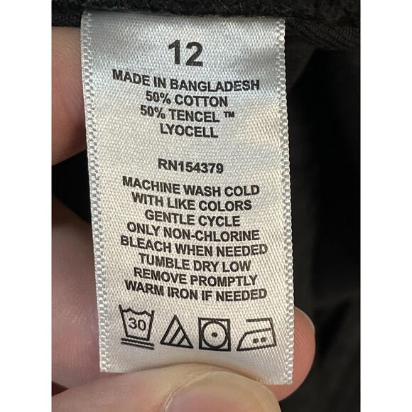 Aeropostale Pants Womens 12 Black Low Rise Flare Pocket Casual Tencel Blend - Picture 11 of 12